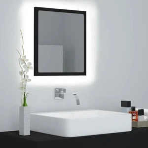 Black LED Bathroom Mirror 40x8.5x37 cm Acrylic with RGB Light, Modern Decor - Picture 1 of 5