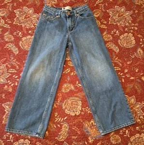 Gap Straight Jeans Boys Size 8 Loose Blue Denim Dark Wash Adjustable - Picture 1 of 3