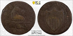 1787 NEW JERSEY 1/2 Penny-Cooper Token Small Plan Plain Shield BN PCGS VF-Detail - Picture 1 of 4