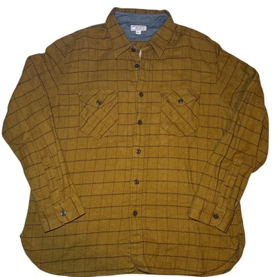 Camisa J.Crew Wallace & Barnes XXL Mostaza Ventana Franela Nueva con Etiquetas Estilo K2562 Foto 1 de 4