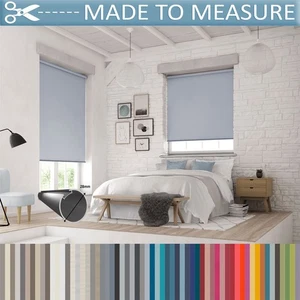 No Drill 28mm Blackout Roller Blind Custom Size - Picture 1 of 14