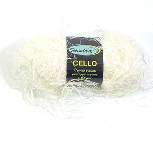 Cello Yarn Sensations Eyelash Color #01 White  1.75oz 54.6yds Polyester - Picture 1 of 10