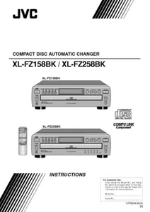 JVC XL-FZ158BK XL-FZ258BK CD Changer Owners Instruction Manual Reprint - Picture 1 of 1