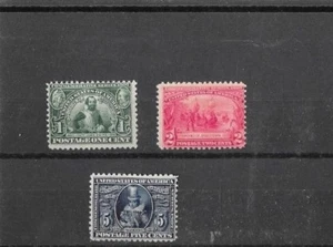 U.S. 1907 JAMESTOWN EXPOSITION SCOTT # 328-330 MINT SET THREE. - Picture 1 of 2