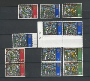 GB QEII 1971 SG 894-6 Christmas Commemoratives UMM set Mint & Used Pairs - Picture 1 of 1
