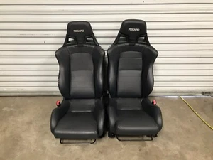 08-15 MITSUBISHI LANCER EVOLUTION EVO X RECARO FRONT FULL LEATHER SEATS - Picture 1 of 13