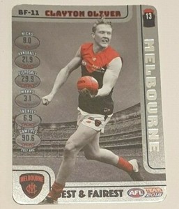 2018 AFL TEAMCOACH Clayton Oliver Best & Fairest Card - Melbourne Demons