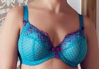 Elomi Betty Collection 36D Plunge Bra Turquoise Polka Dot 