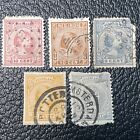 Lot de 5 timbres-poste néerlandais et indépendants 5 cents 10 cents 12 1/2 cents 3 cents