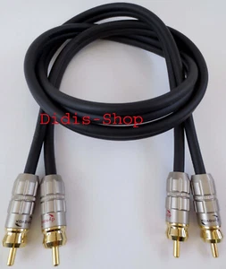Cinch Audio Kabel HighEnd 2m 99,99% Kupfer RCA Cinchkabel schwarz - Bild 1 von 1
