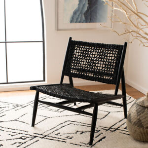 SAFAVIEH Bandelier Accent Chair | Black / Black |