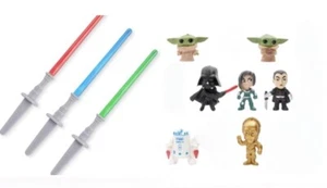 Star Wars 11pcs Light Sabers And 7 Mini Figures Cake/ Cupcake Toppers - Picture 1 of 3