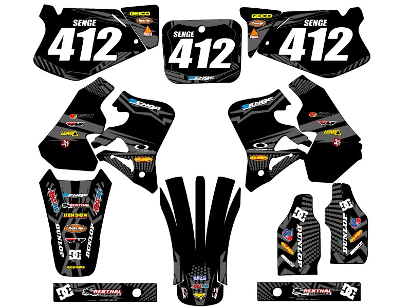 Kit de gráficos CR 125 R MAYHEM 1995-1997 negro Senge compatible con Honda Foto 1 de 1