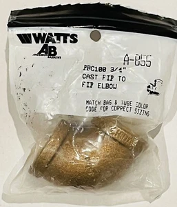 WATTS 3/4" X 3/4" BRASS FIP TO FIP PIPE ELBOW A-855 [B] - Picture 1 of 2