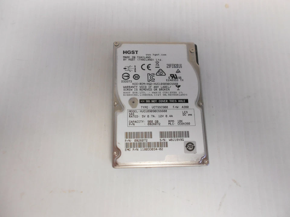 Hitachi HGST 900GB 10K 2.5" 6Gbs SAS Hard Drive HUC109090CSS600 Server Dell HP - Image 1 of 1