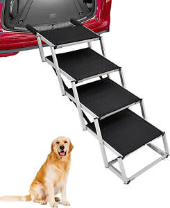 New ListingDog Car Stairs for Large Dogs, Foldable Dog Car Ramp with Nonslip Surface for Ca