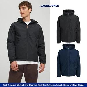 Jack & Jones Men's Long Sleeves Sprinter Outdoor Jacket, Black or Navy Blazer