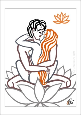 JACQUELINE DITT - Lotus Flower Love Ess.A2 Original Druck Grafik sign. Kamasutra - Bild 1 von 2