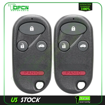 2 For Honda Accord Civic 1998 1999-2002 Keyless Entry Remote Control Car Key Fob - Image 1 of 4