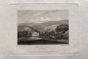 Impresión antigua de 1821; Langdon Court, Wembury Devon después de Neale - Imagen 1 de 2