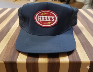 RARE Vtg Kern's Bakery Bread Trucker Cap Patch 70s 80s Riverside Tag Dark Blue M - Picture 1 of 9
