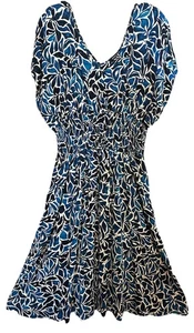 Robert Louis Dress Size Medium Elastic Waist V Neckline Short Sleeves NWT - Picture 1 of 5