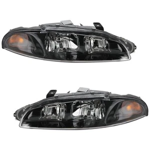 Headlight Set For 97-99 Mitsubishi Eclipse Left and Right With Bulb 2Pc - Picture 1 of 12