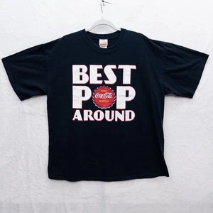 Coca-Cola "Best Pop Around" Grafik T-Shirt Schwarz XL Offizielle Promo - Bild 1 von 3