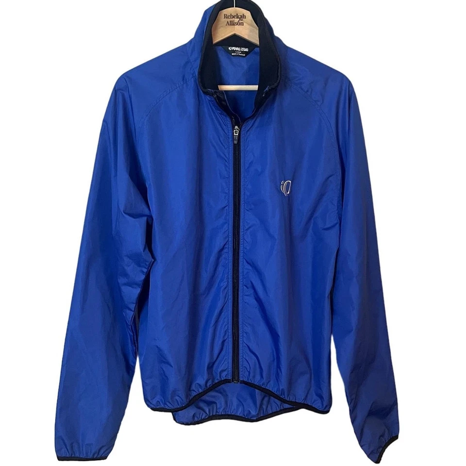 Chaqueta cortavientos con cremallera azul Pearl Izumi para hombre chaqueta de bicicleta grande Foto 1 de 4