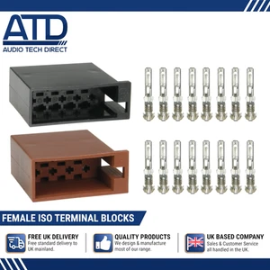 Universal Autoradio ISO 8 Pin Klemmenblock Steckschlüssel Stecker Buchse CHT-81809 - Bild 1 von 6