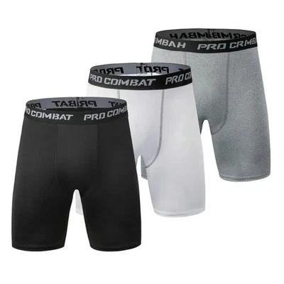 Men's Athletic Compression Shorts Thermal Underwear Quick Dry Tight Running Pant - Image 1 of 4