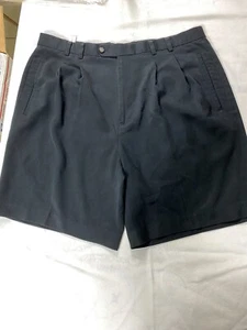 Cutter & Buck Dress Shorts size 38 Pleated Poly/Rayon color black - Picture 1 of 7