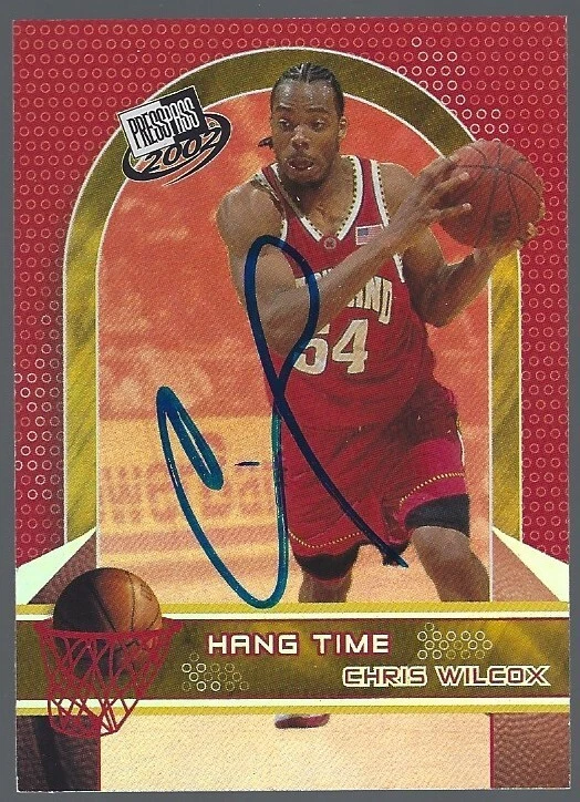 Tarjeta firmada con autógrafo Press Pass Hang Time 2002 Chris Wilcox #HT7 IP Foto 1 de 1