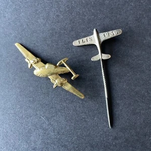 Lotto Aviazione Vintage - Spilla ILIS 1936 Sporrong Stickpin & Twin-Motore Aereo - Foto 1 di 8