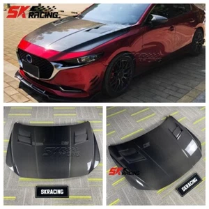 Carbon Fiber Front Engine Bonnet Hood Panel Bodykit Fits Mazda 3 AXELA 2020-2024 - Picture 1 of 23