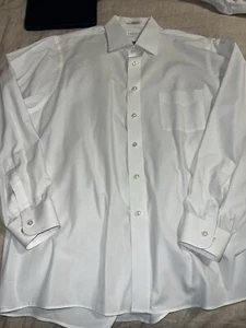 Van Heusen Popeline Herren Oberhemd weiß 17, 34/35 Knopfleiste Langarm - Bild 1 von 4