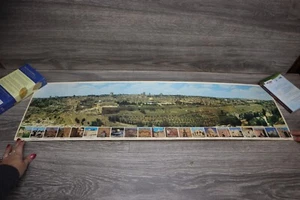 Jerusalem Landmarks Monuments Sightseeing Panoramic Double Sided Poster - Picture 1 of 19