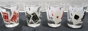 Vintage Anchor Hocking Playing Cards Shot Glasses 1960's EUC - Picture 1 of 5