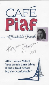 NTOZAKE SHANGE Menú Firmado Café Piaf Winston-Salem NC 1993 en muy buen estado envío gratuito en EE. UU. - Imagen 1 de 1