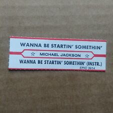 MICHAEL JACKSON Wanna Be Startin Somethin JUKEBOX STRIP Record 45 rpm 7"