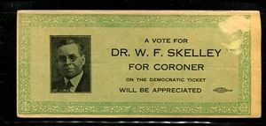 $10 CSA Fac-simile 9/2/1861Advertising Banknote for Dr. W.F. Skelley for Coroner - Picture 1 of 2