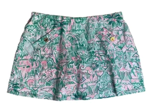 Lilly Pulitzer Donna Medium Madison Skort Agata Verde Rosa Golf Short - Foto 1 di 21