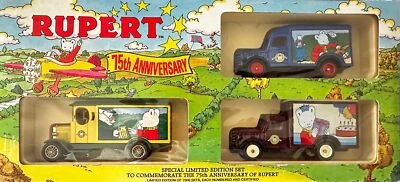 LLEDO - RUPERT 75th Anniversary - Limited Edition Set of 3 Die Cast Vans - NEW - Image 1 of 3