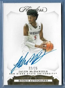2019-20 Panini Flawless On Card Auto Autograph Jalen McDaniels RC #d 22/25 - Picture 1 of 2
