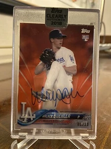 2018 Topps Clearly Authentic Walker Buehler RC Red Auto 05/50 - Picture 1 of 5