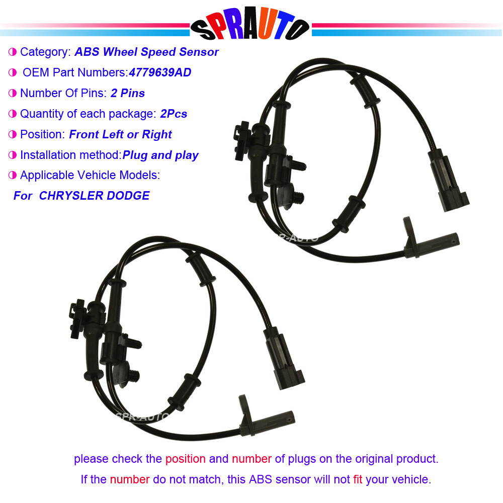 ABS Wheel Speed Sensor Front & Rear Set - 2 Pair Kit For Chrysler 300 ...