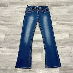 Wallflower Women's Size 7 Bootcut Dark Wash Embellished Embroidered Jean (28X30) - Picture 1 of 15
