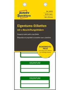 Avery Zweckform Eigentums-Etiketten Inventar-Etiketten Étiquette Plaque - Photo 1/5