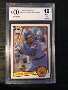 Ryne Sandberg - 1983 Donruss ROOKIE Card #277 - Graded Mint 10 - Chicago Cubs