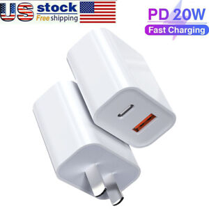 20W 2-Port USB and Type C Plug Cube A+C Power Adapter For iPhone 13/12/Samsung
